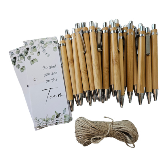 Wooden Pen Set For Teams, Business, Offices- 72 Pieces, Pen And Bookmark Tag - Picture 1 of 4